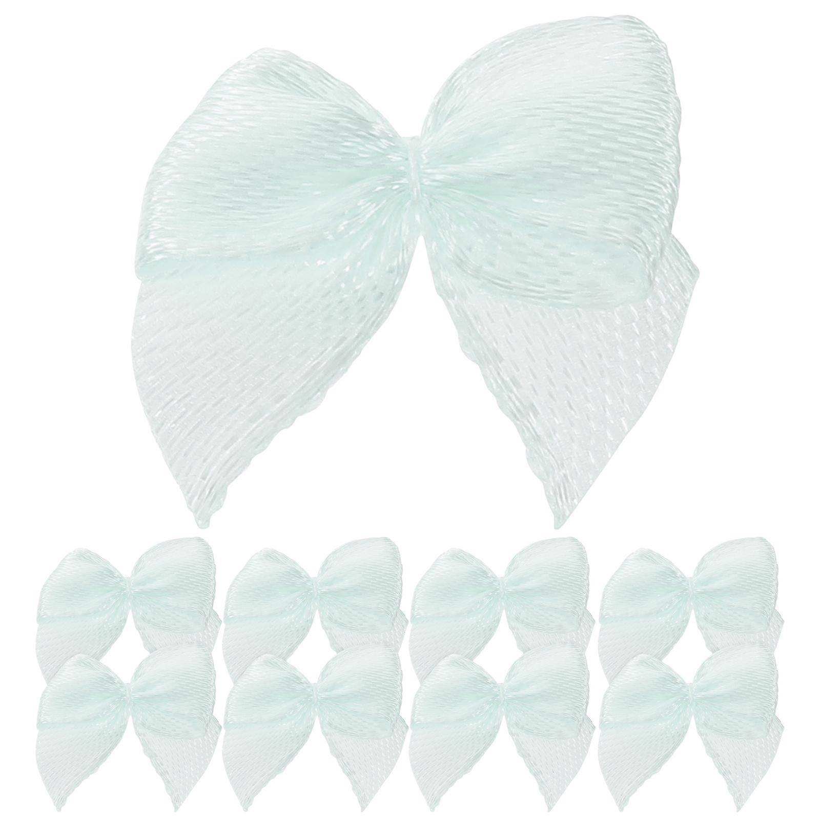 60pcs Ribbon Bows Bowknot Flower Handmade Bright Color Hair Bows Accessories for Girls Sky-blue