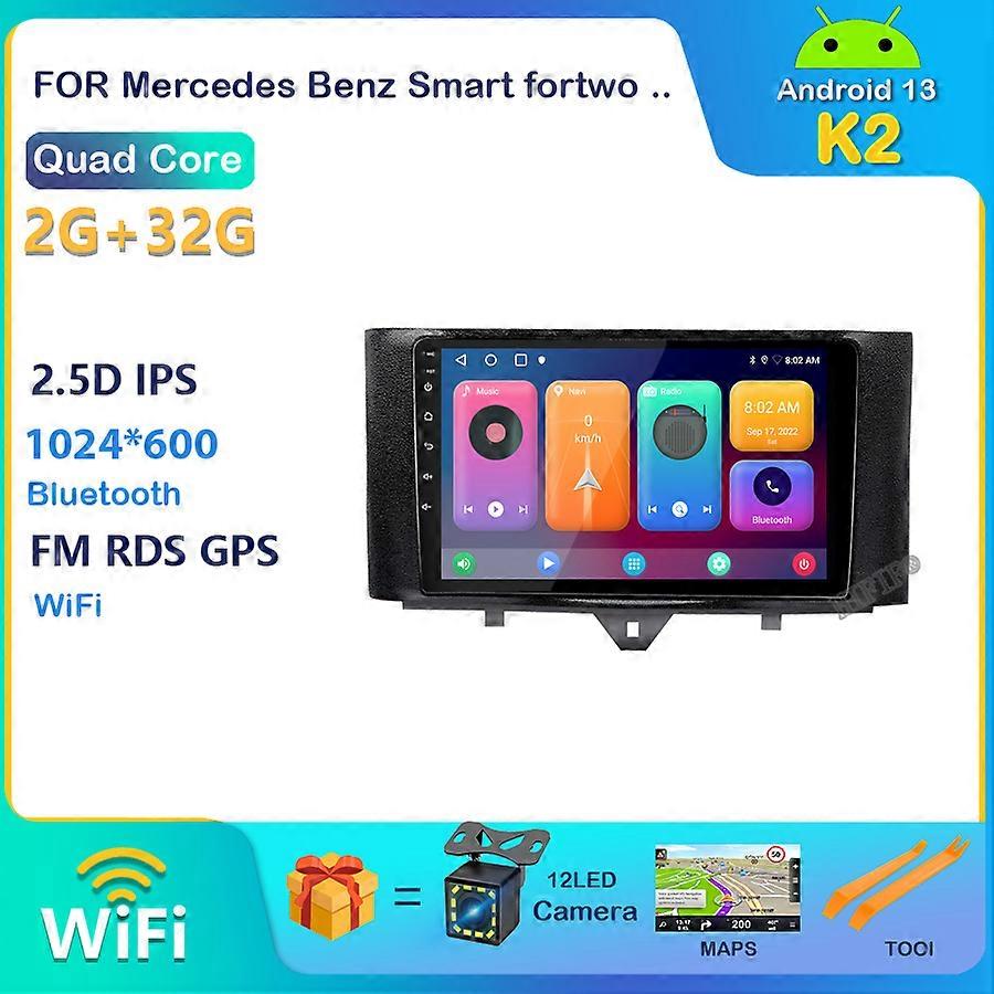 Carplay Android 13 For Smart Fortwo W451 2006~2016 Stereo Radio Video Wifi Carplay Map GPS Nav Navi Navigation Multimedia No DVD