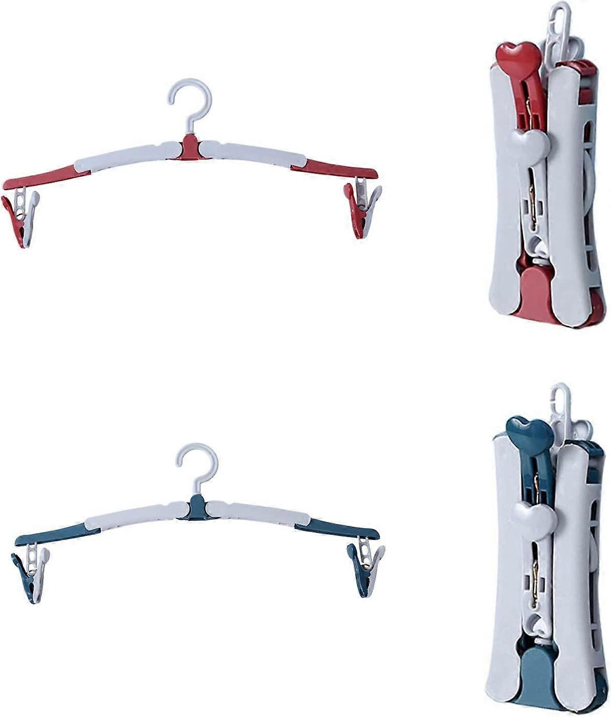 4 Pack Foldable Hangers Portable Plastic Hangers Foldable Hanger 360 Rotatable Non-Slip Foldable