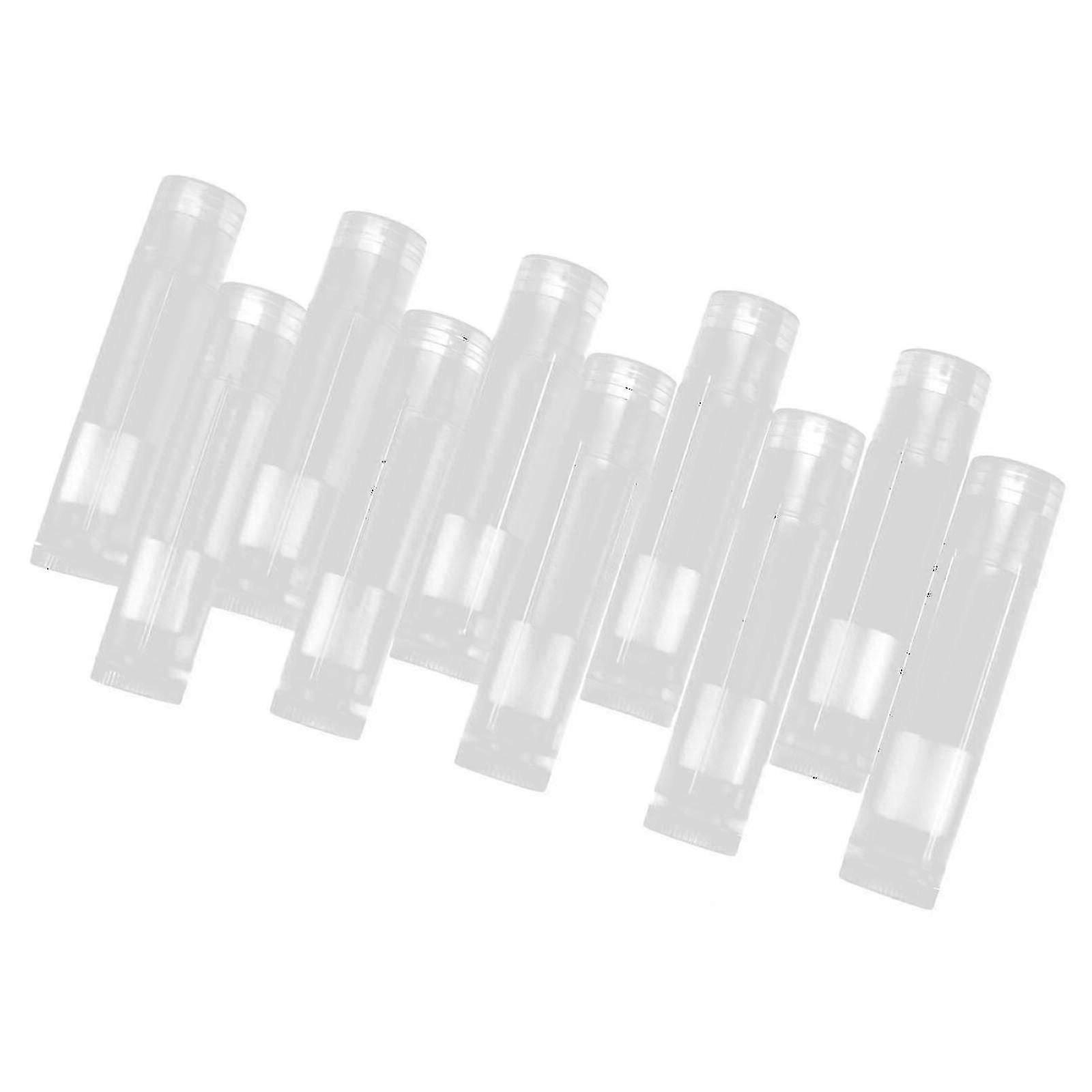10pcs 5ml Empty Clear Lipstick Containers Tubes For Lip Balm Dispensing With Caps Transparent