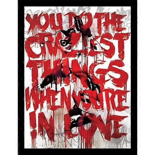 Batman Harley Quinn Love Framed Poster