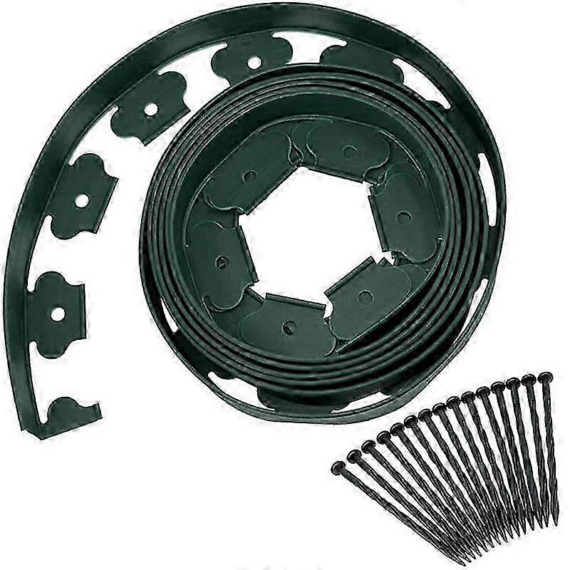 5m Flexible Garden Plastic Lawn Border, Height 5cm, Green