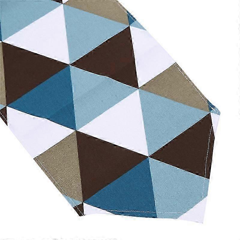 3x Modern Geometric Triangle-pattern Table Runner - Polyester Fabric Table Top Decoration Home Deco