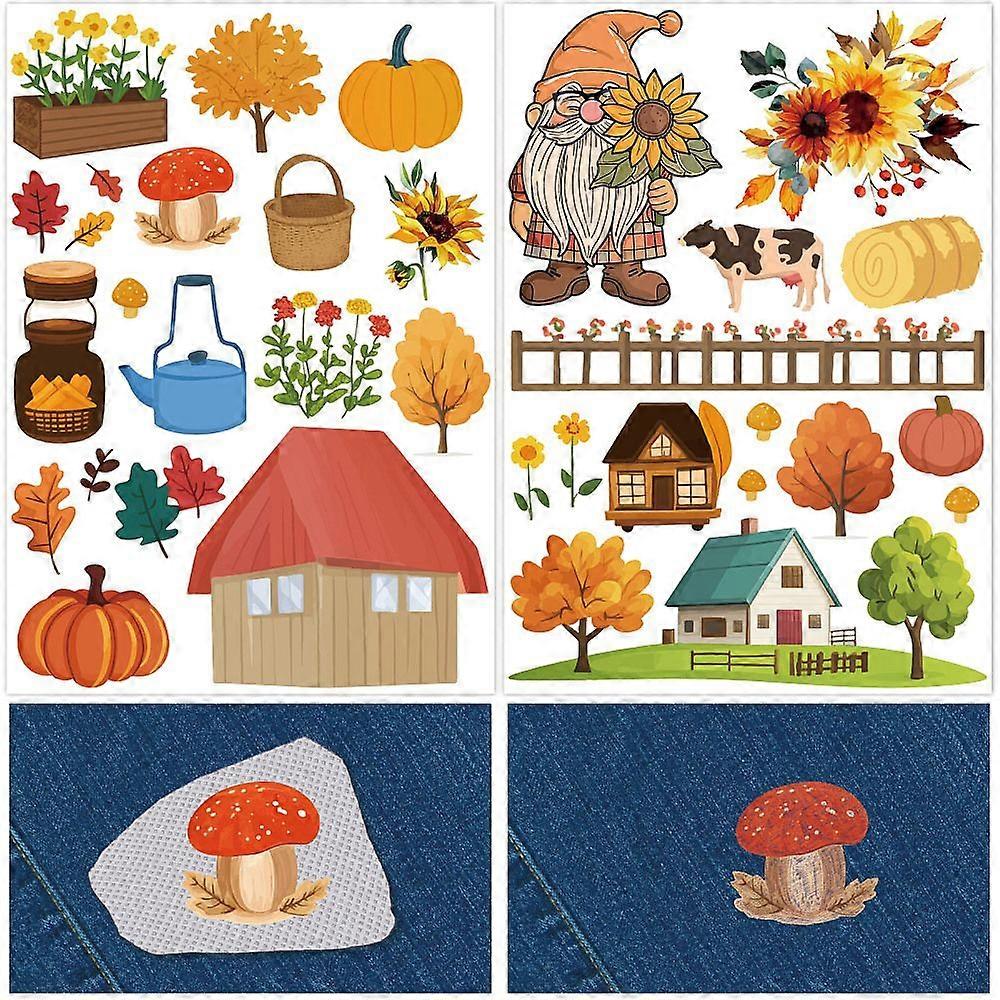 2 Sets 2 Style Autumn PVA & Cloth Water-soluble Embroidery Aid Drawing Sketch Mixed Shapes 297x210mm 1pc/style