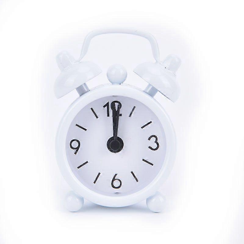 Mini Alarm Clock Electronic Round Number Double Bell Desk Digital Quartz Clock