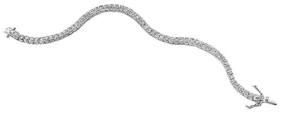 Beginnings Square Tennis Gemstone Bracelet - Silver