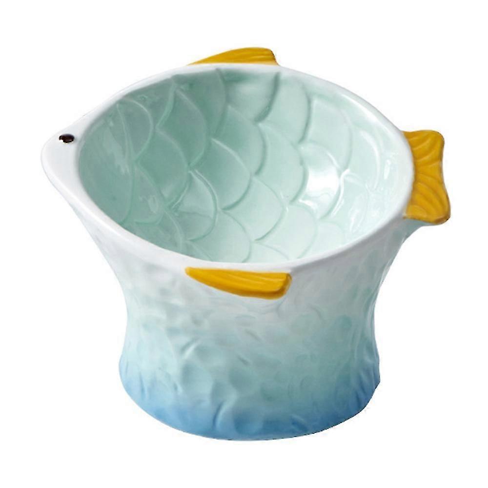 Raised Tilted Ceramic  Food l Cute Pink Fish Shape Elevated Slanted Shallow Angled  Dish