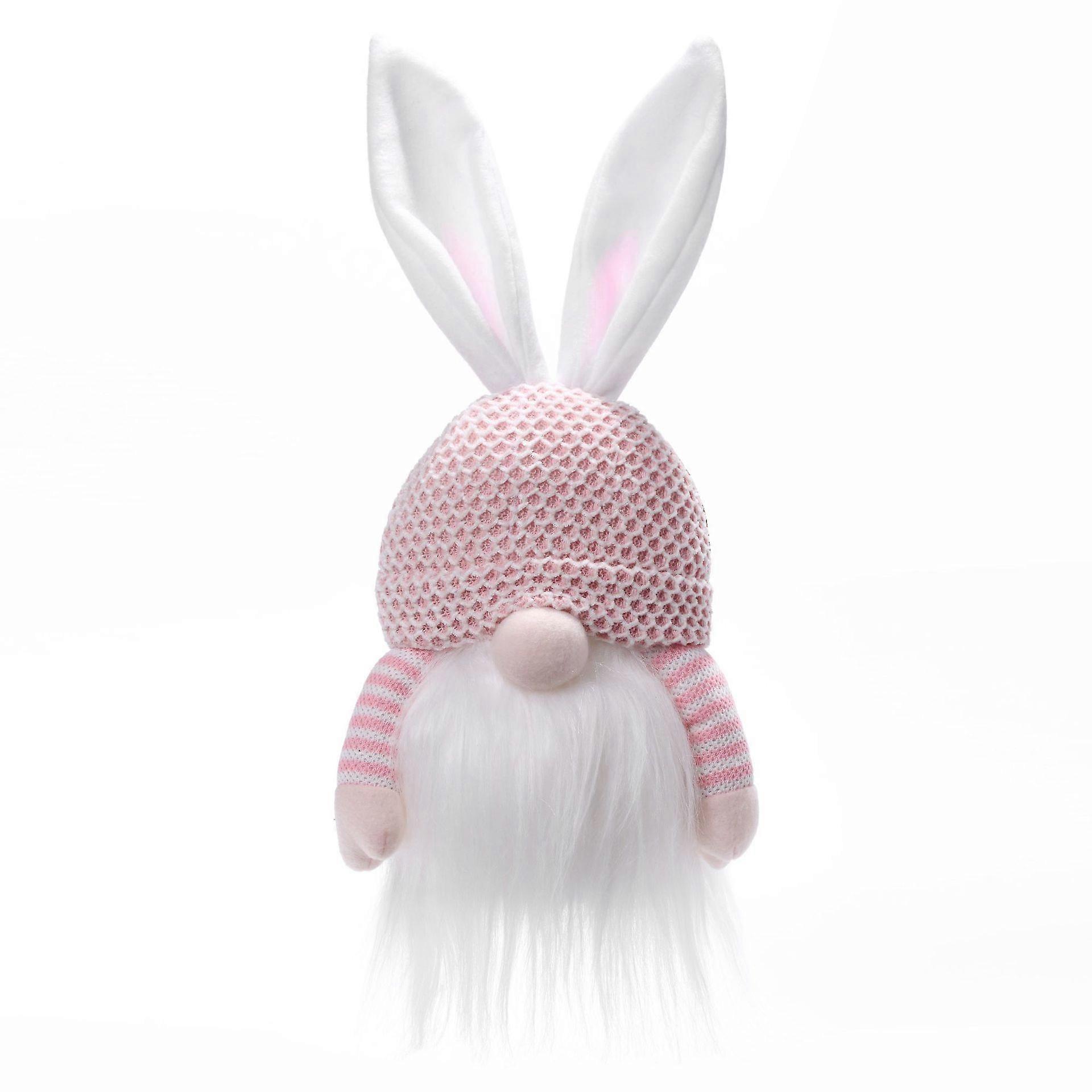 Easter Luminous Rabbit Rudolph Faceless Plush Doll Decoration Pink