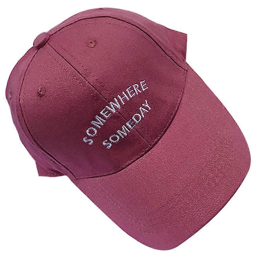 Kids Solid Color Baseball Cap Letter Embroidery Adjustable Sunscreen Snapback Hat(Pink Purple)