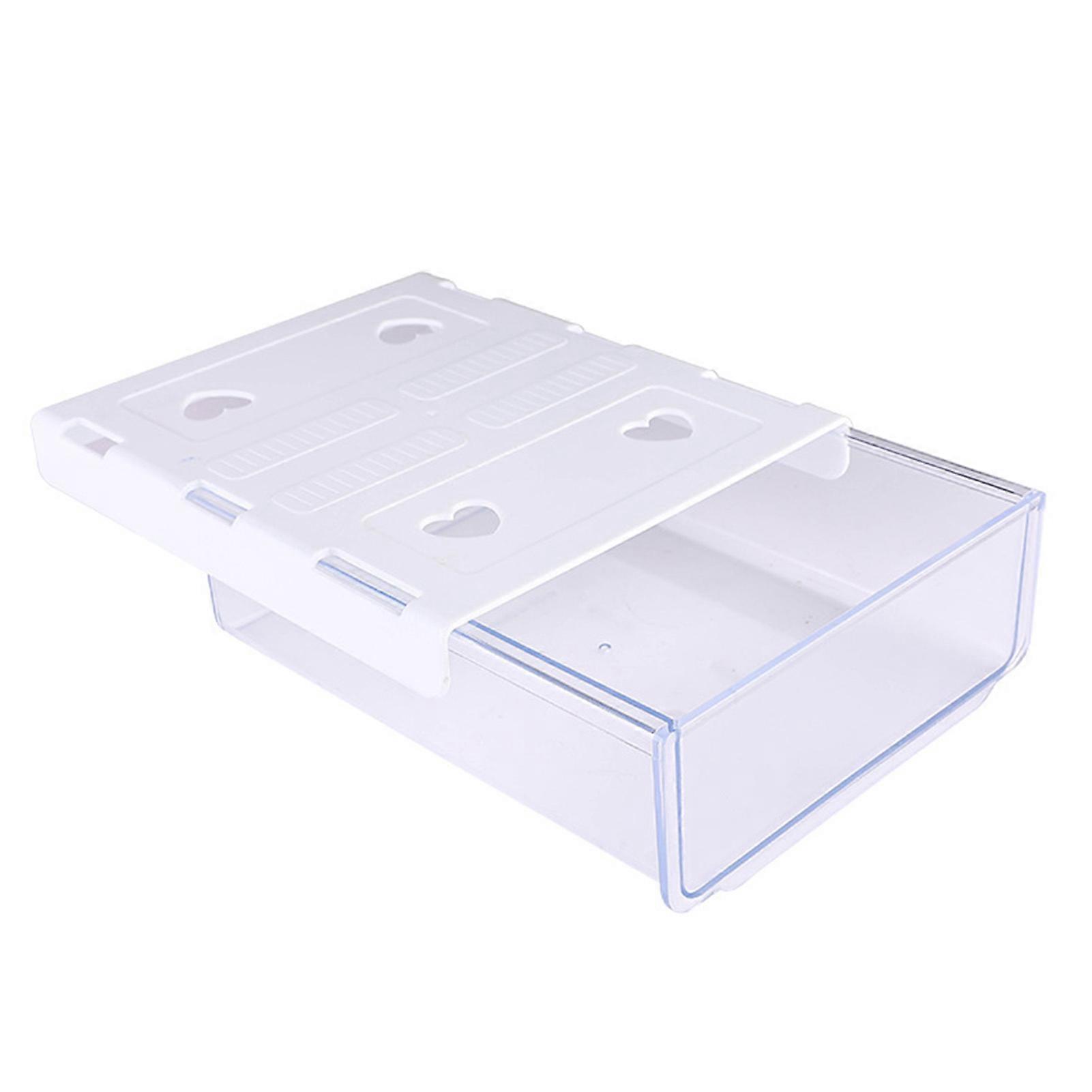 Under Desk Drawer Organizer Box Transparent White