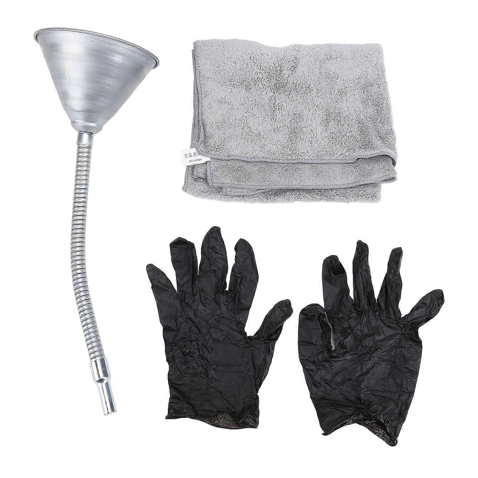 Bendable Spout Funnel with Filter Metal Structure Flexible Hose Wide Mouth Funnel for Automotive Oils Lubricants Gasoline MK8714