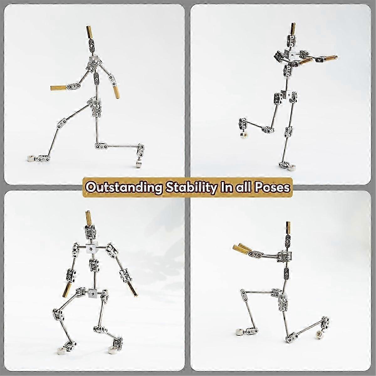 Armature Kit - DIY Metallpuppenfigur Skelett, einfach zu montieren, animiertes Charakterdesign, für Stop-Motion-Animation
