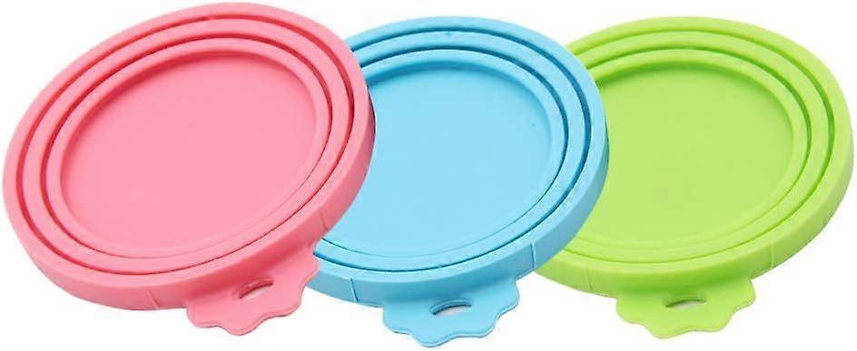 3 Pack Silicone Lids for Cat and Dog Food One Size Fits All Standard Size Dog and for Universal Silicone Shell Lid (3)