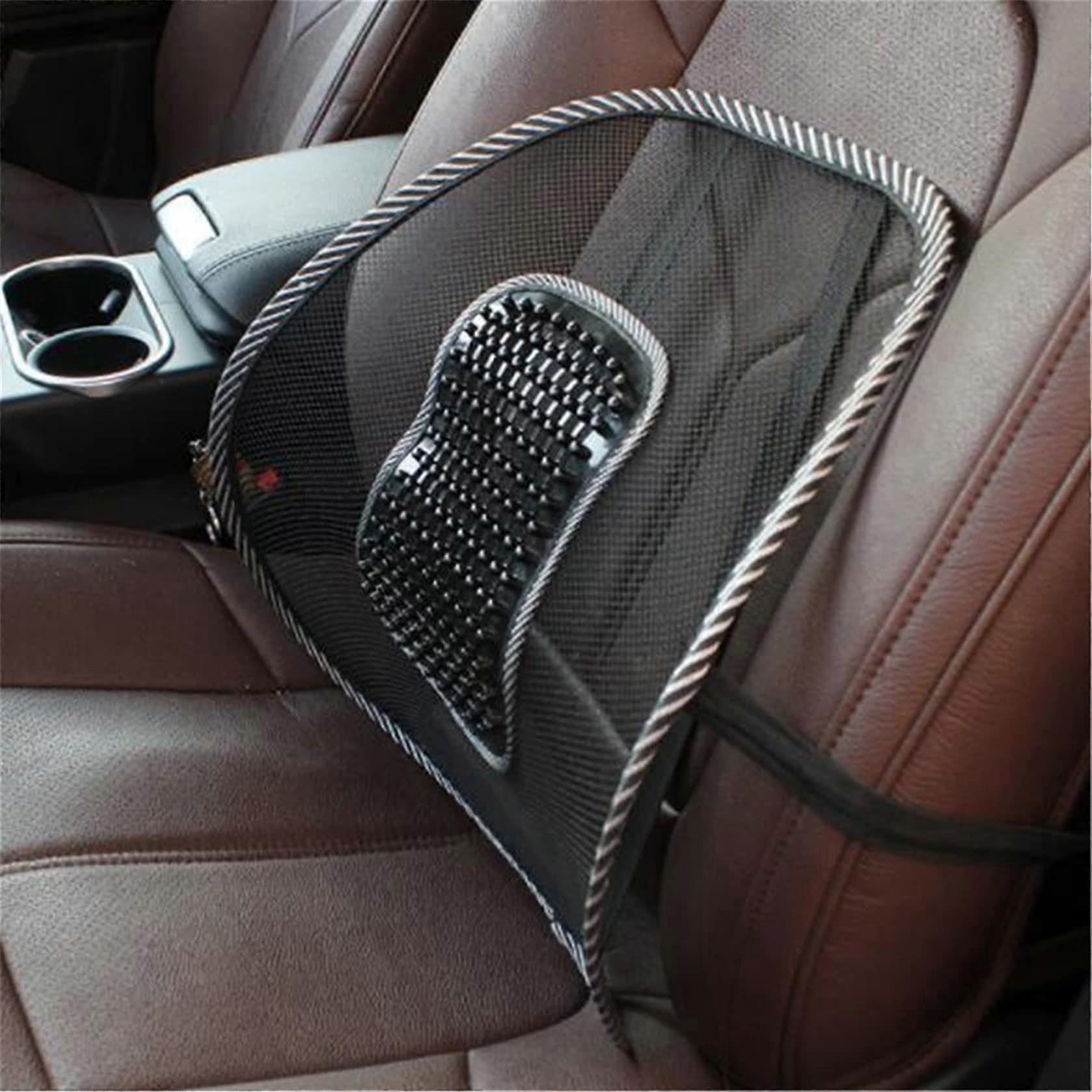 Car Mesh Back Support with Massage Beads for Lower Back Pain Relief