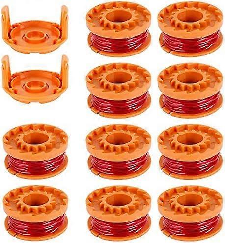 Flexible String Trimmer Line, Aerodynamic Design for Auto Feed System, 10Pcs 3M 1.65mm Diameter with ABS Spool for Select Cordless String Trimmers
