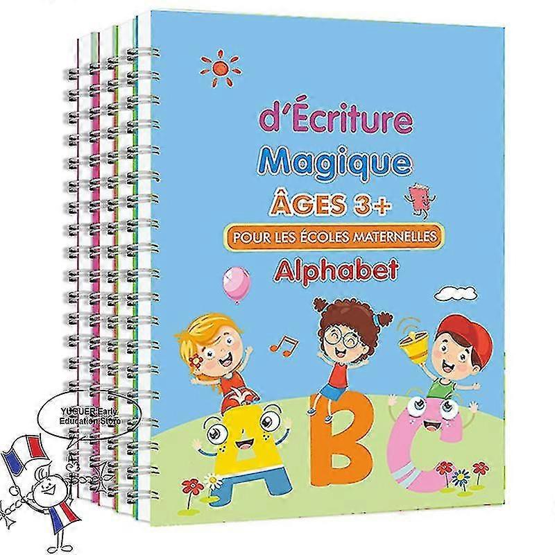 3D الفرنسية الأخدود السحري الممارسة Copybook الأطفال كتاب التعلم أرقام الحروف الخط الكتابة ممارسة الكتب هدية