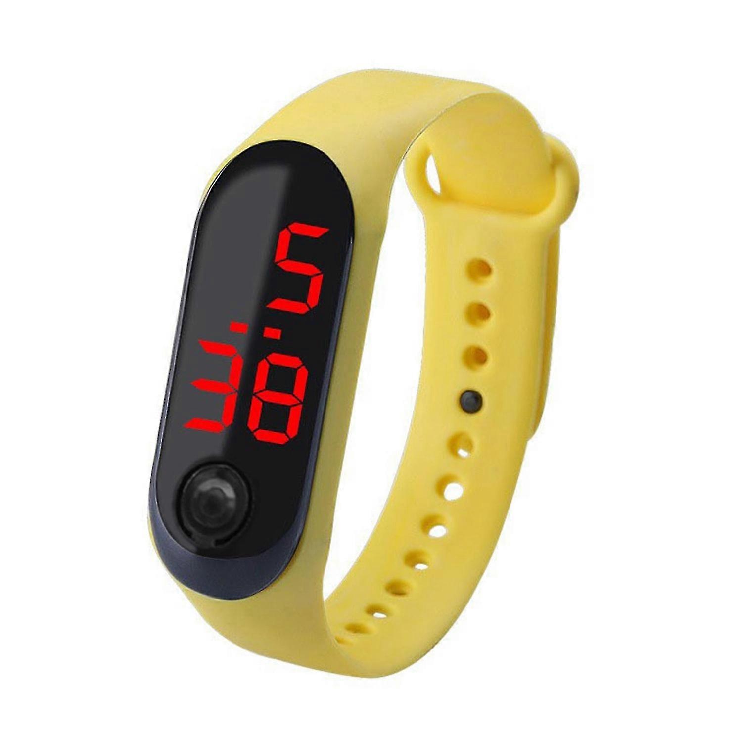 Adjustable Strap Button Control LED Display Electronic Digital Watch Bracelet