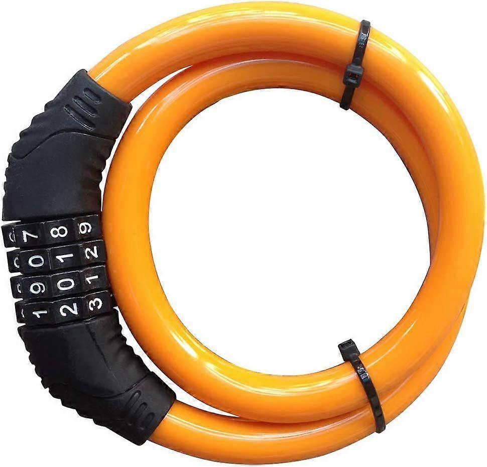 Bike Lock Kabel, 4 Digit Resettable Combination Security Cable Lock Self Coiling Cable Lock