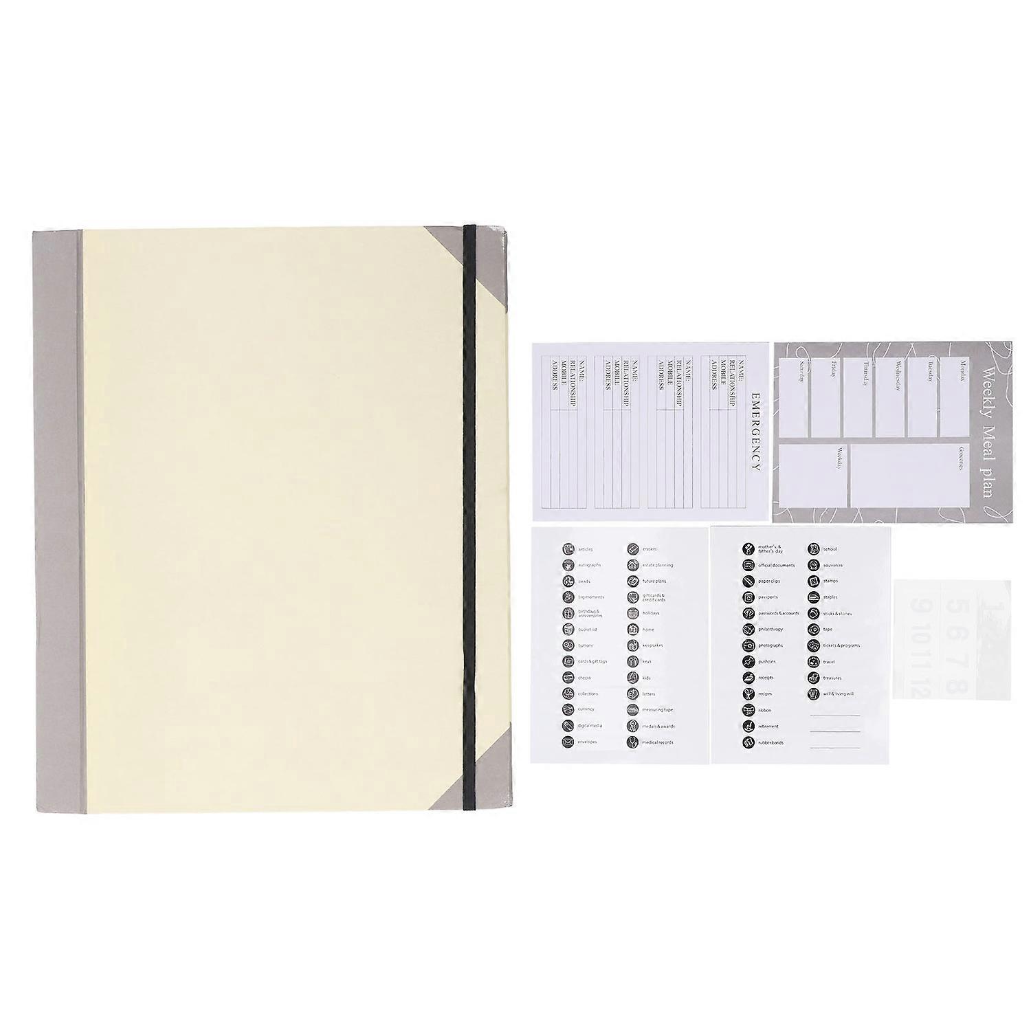 Document Organizer Folio Secure Storage Prevent Loss PU Leather Expanding File Folder Beige