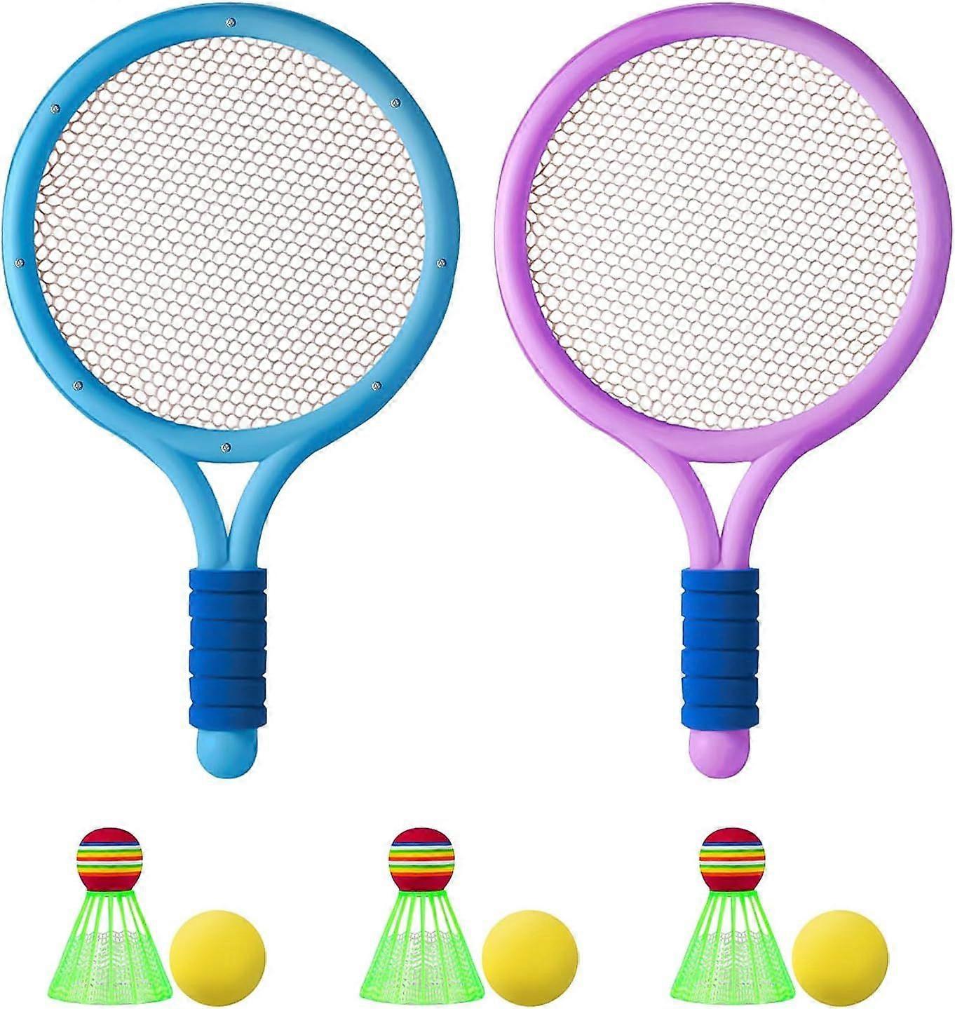 Lasten 8-osainen sulkapallosetti, 2-osainen lasten tennismaila + 3-osainen sulkapallo + 3-osainen sienipallosetti, lasten rantapallosetti, lasten sisä-/ulkopehmeä t