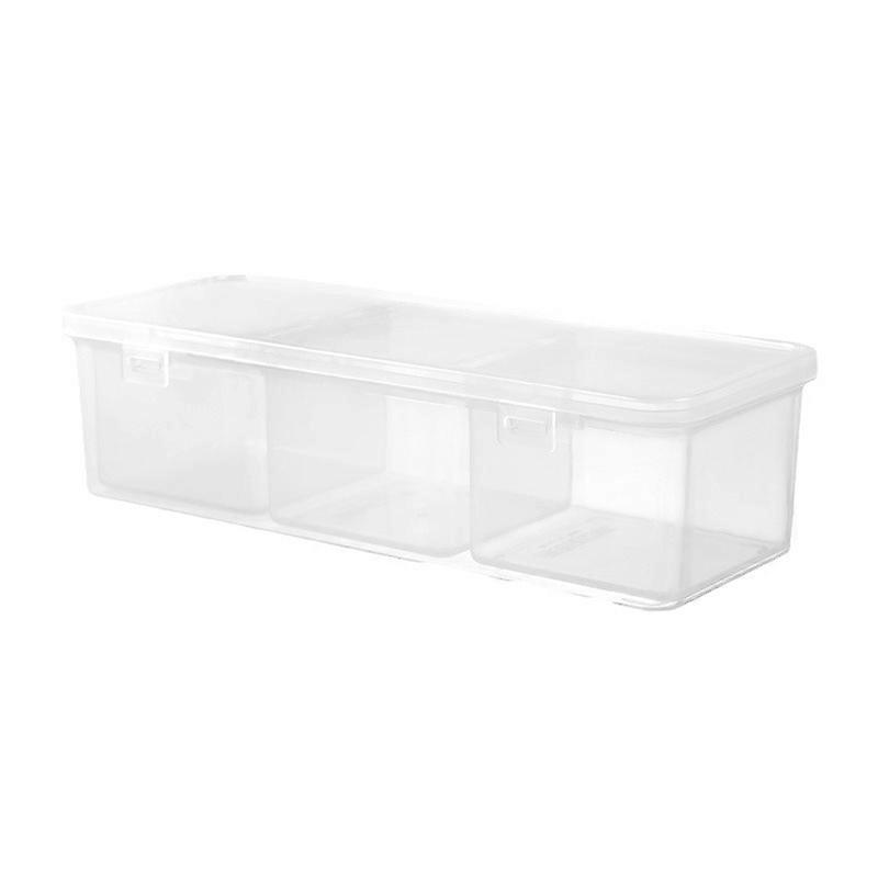 Spice Storage Box with Compartments, Lidded Spice Jar Organizer, Durable Kitchen Condiment Holder in Clear Plastic