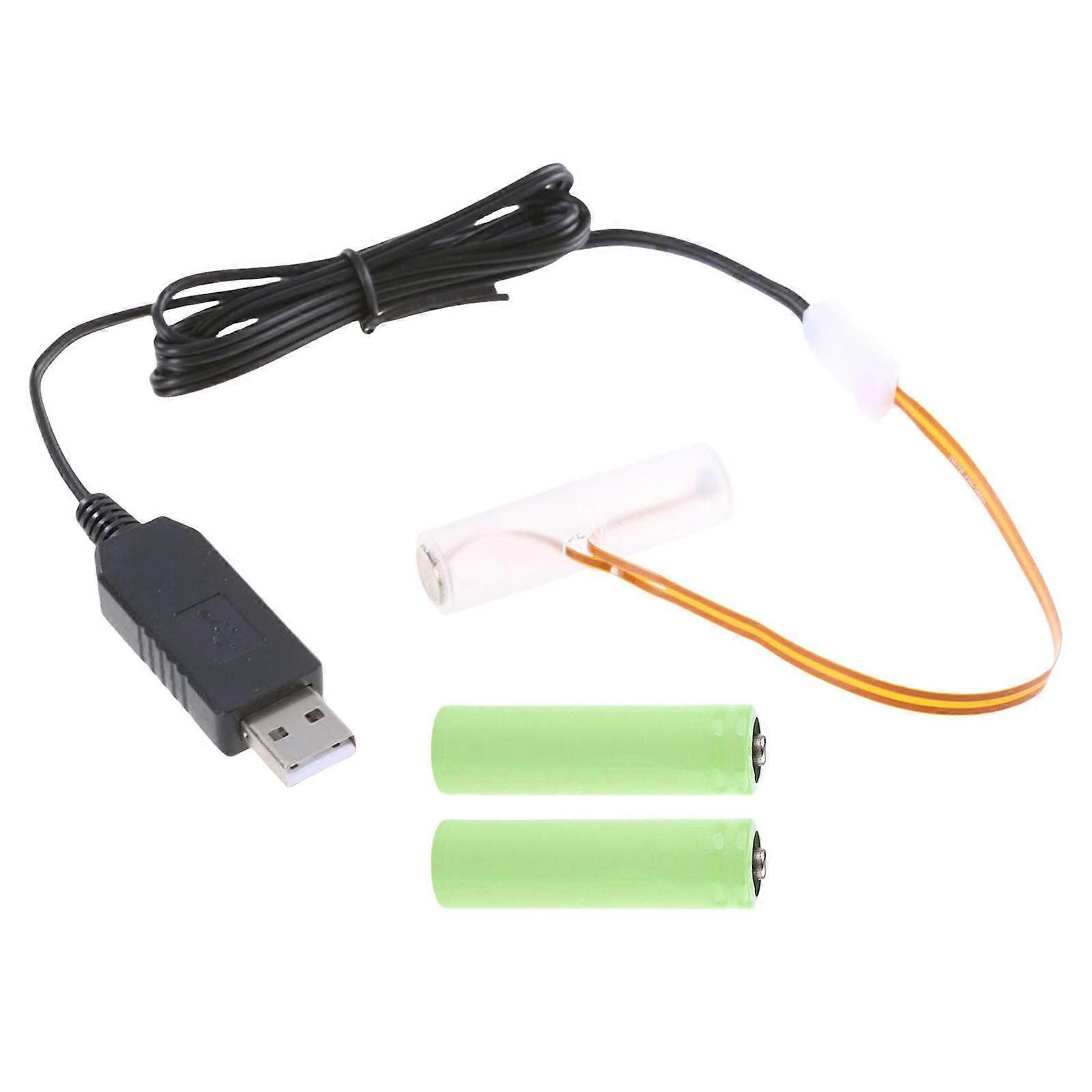 USB AA Battery Eliminators Replace 3Pcs 1.5V Batteries Power Supply Adapter for LED Light Thermostat Table Lamp