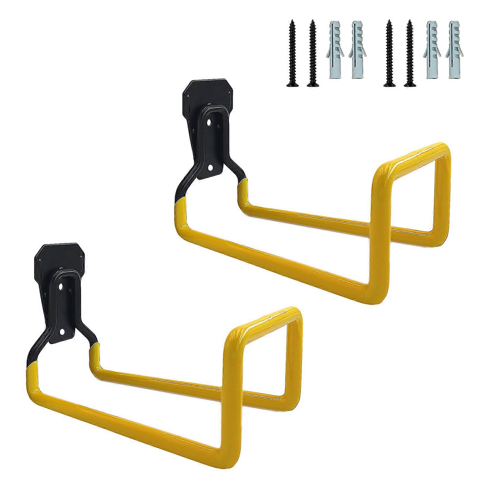 2pcs Space Saving Iron Hose Organizing Holder For Wall Mounting Practical Water Hose Hook Great For Gardens And Yard Yellow