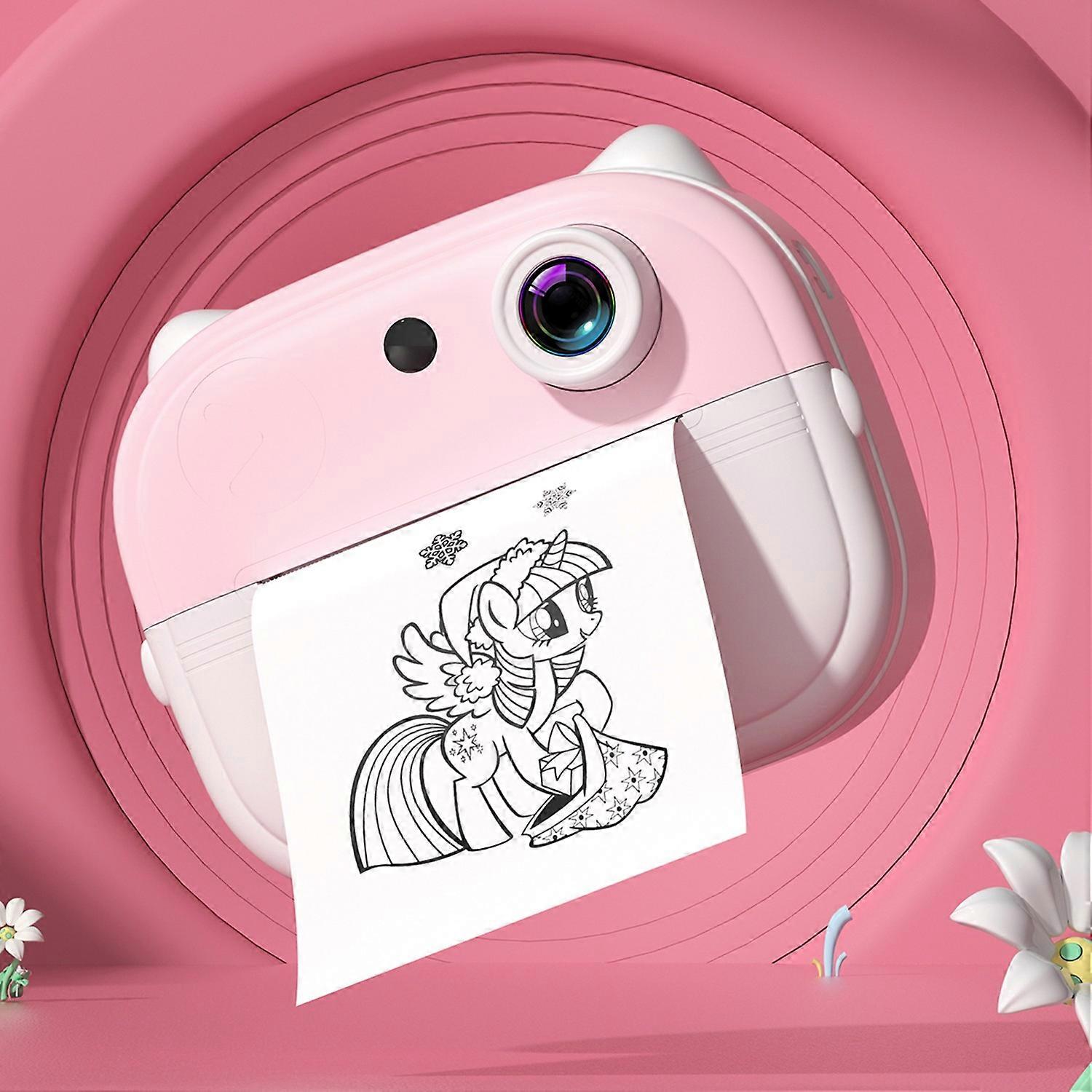 Kids Camera Instant Thermal Printer 2.0 Inch Screen Photo Printer 48MP Rear Camera Support Timer Sho