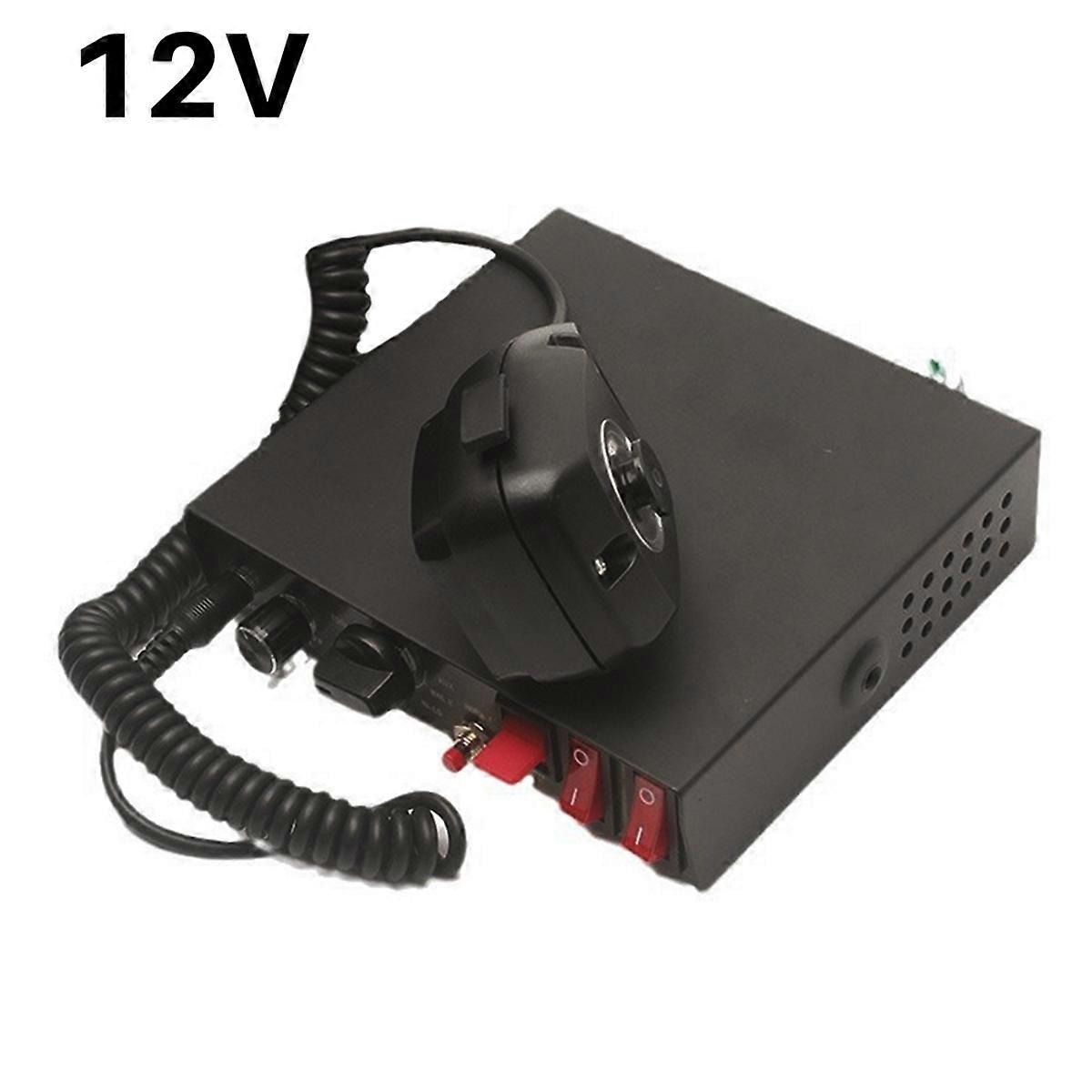 200W 9 Sound Loud Warning Alarm Police Fire Siren Horn PA Speaker MIC System Microphone Fire Speaker
