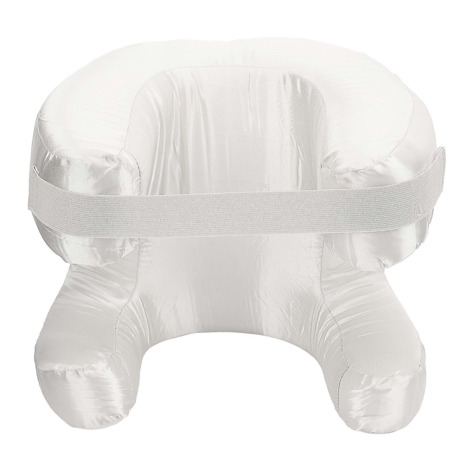 Silk Fabric Face Pillow, Memory Foam, Soft and Ergonomic Cushion, for Back Sleeper, White