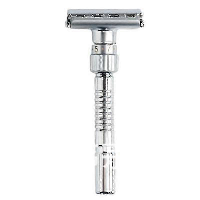 Adjustable Double Edge Safety Razor for Men Zinc Alloy Manual Shaver with Travel Box