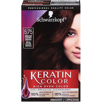 Schwarzkopf Keratin Color Permanent Hair Color Cream, 5.75 Marrón Cobrizo Medio