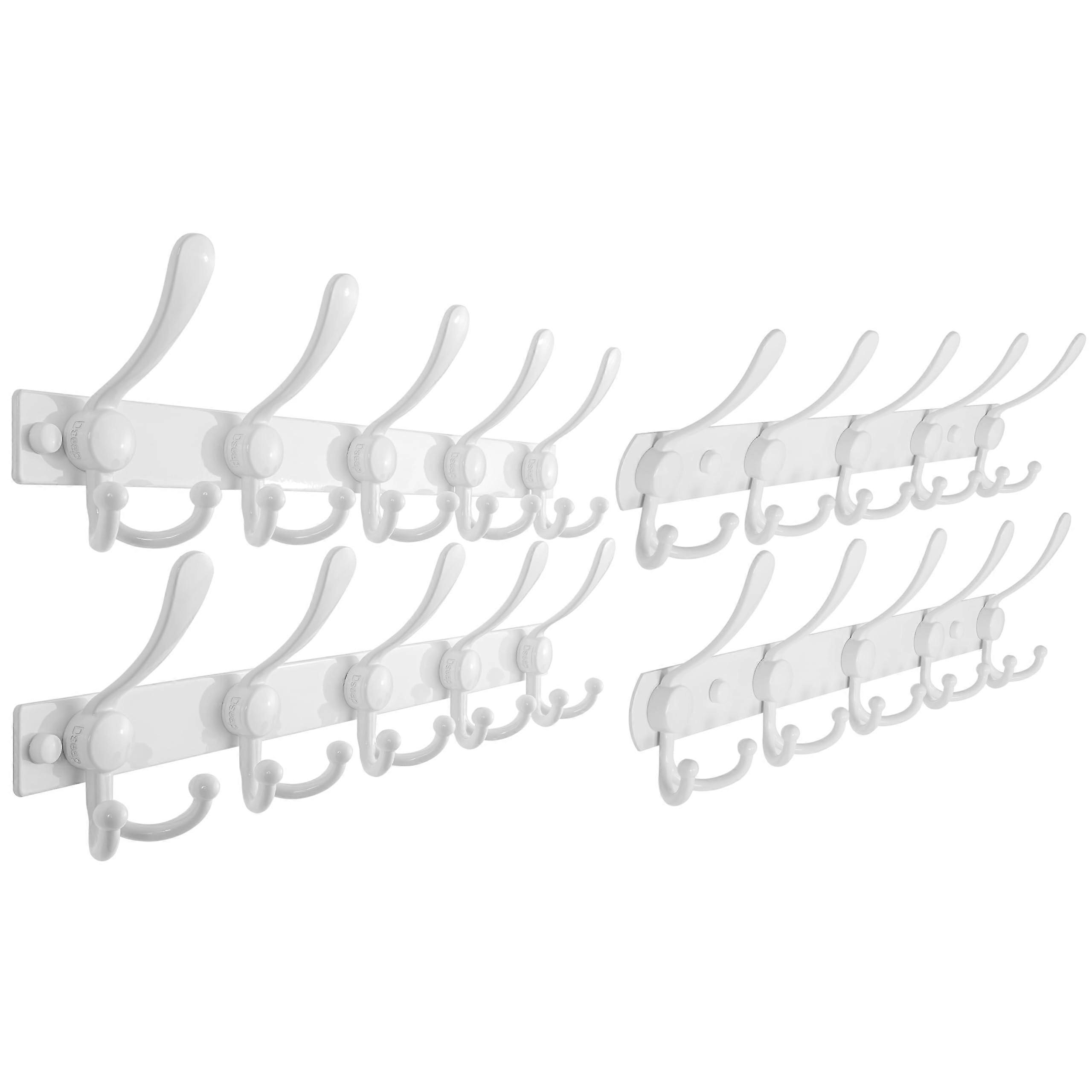 Wall Hanger 1.0 (2 Piece) + Wall Hanger 2.0 (2 Piece) White Two-Piece Hanger Set