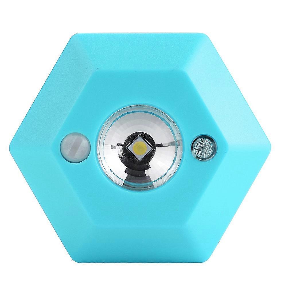 4.5V 0.2W LED Sensor Light High-brightness LED Hexagonal Body Sensor Motion Sensor Light Blue
