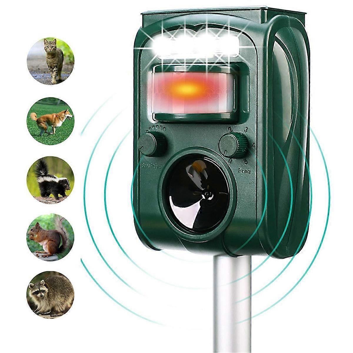 Cat Repeller Outdoor-Ultrasonic Animal Repeller Solar Powered-Raccoon Deterrent with Motion Activat