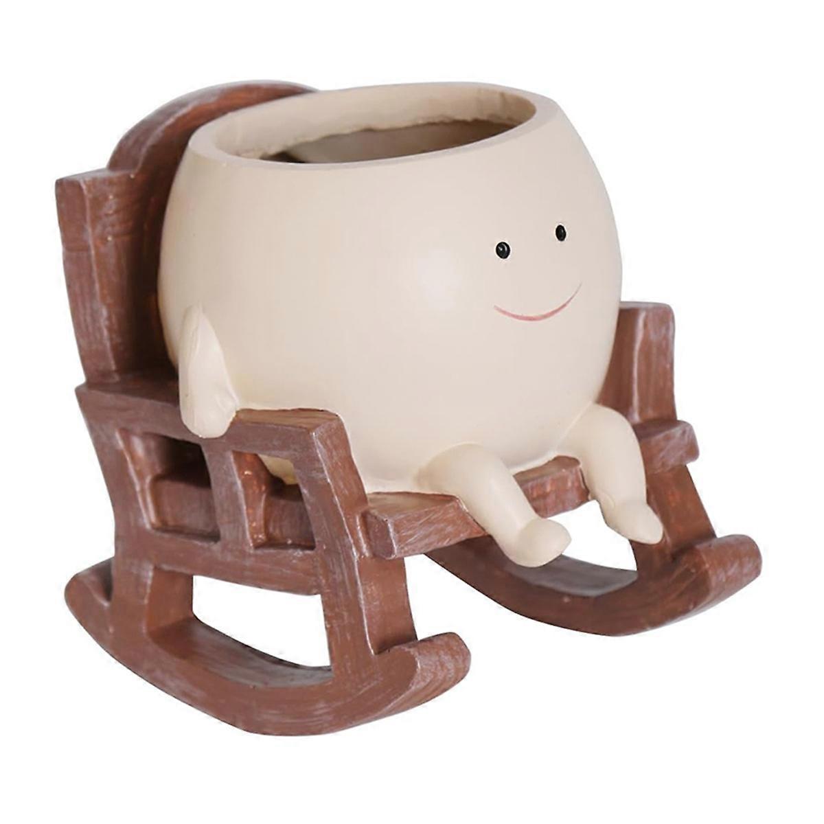 Smile Face Planter Pot Cute Resin Flower Head Planters