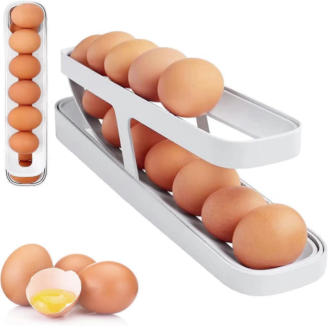 Egg Box, Double Layer Egg Container Refrigerator Egg Holder Refrigerator Egg Organizer Fridge Egg Box Egg Storage Box