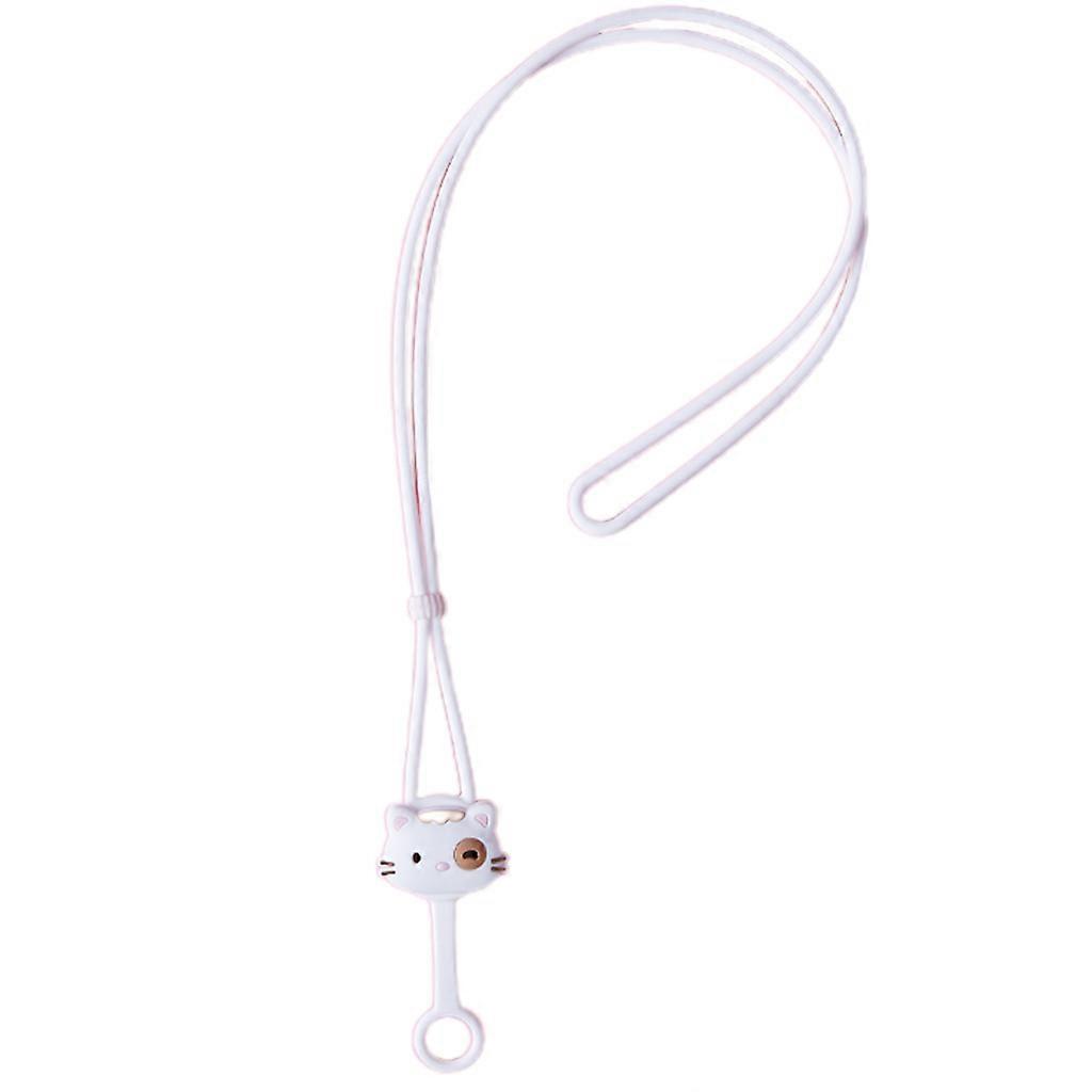 17.32inch Universal Cell Phone Lanyards Durable Silicone Lanyard Suitable for Mobile Phones/ Cameras/ U Disks/ Keys White