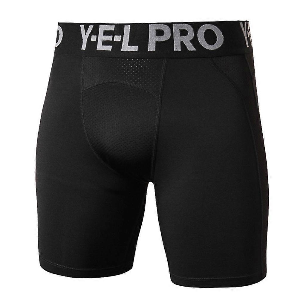 Erkek Nefes Alabilir Mesh Patchwork Spor Kompresyon Şort Harfler Baskılı Ultra Wi Siyah XXL