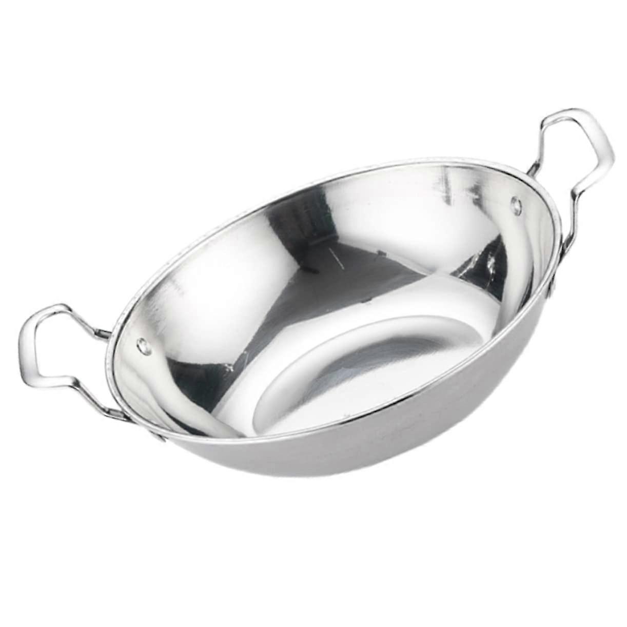 Camping Pot Pan Induction Compatible Stainless Steel Double Handle Cookware for Home Cooking