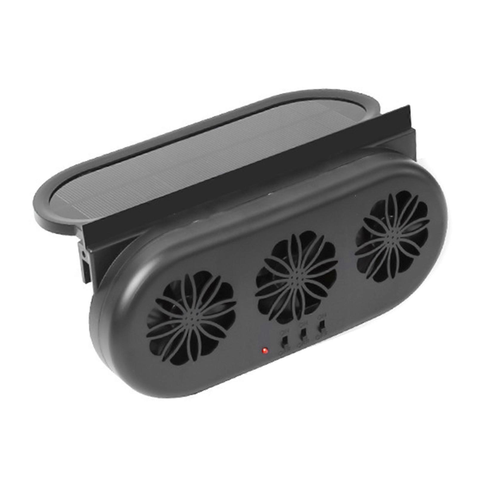 USB Solar Powered Car Ventilator Universal Window Mounted Exhaust Fan