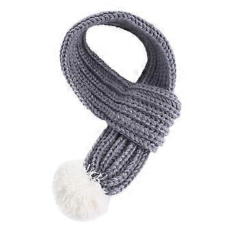 Christmas Dog Knitted Scarf with White Pompom Warm Bandana Winter Holiday Pet Accessories Cat Scarves