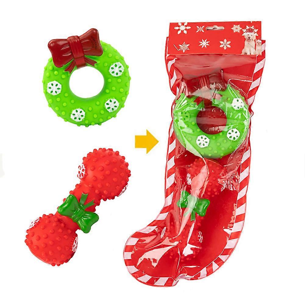 Pet Dog Christmas Bite Teeth Tear Toy Set