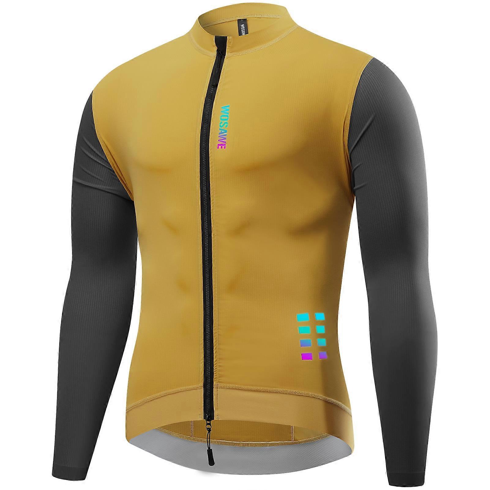 Hommes Maillot De Cyclisme Manches Longues Maillot De Vélo de Route Réfléchissant Respirant Hauts de Cyclisme