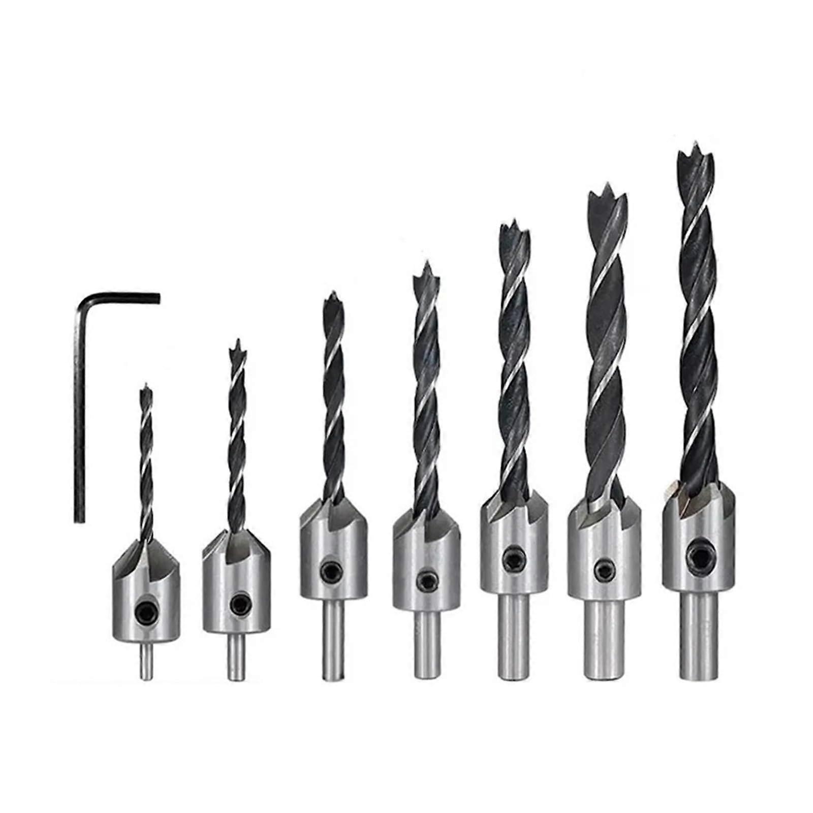 Countersink Drill Bit Set Carpentry Reamer Chamfer Boring Round Drilling Shank Counterbore Screw Hole Drill Woodworking Tool(10mm)