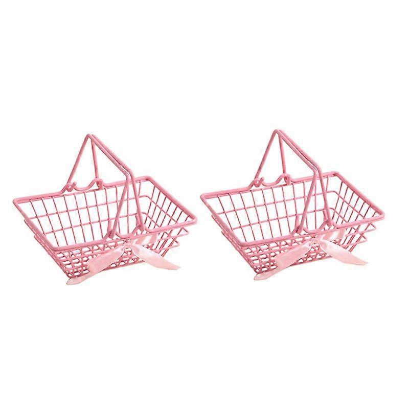 Pink Shopping Basket Cosmetic Storage Basket Storage Frame (Large)