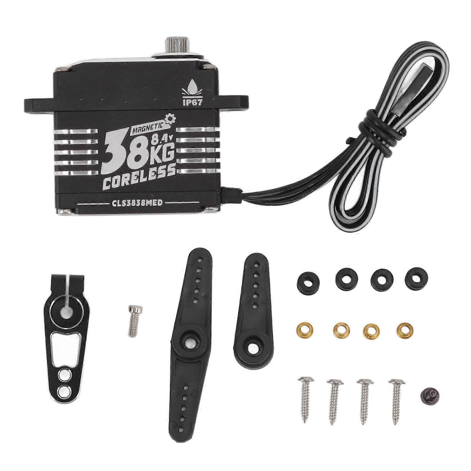 FLASH HOBBY 38KG Coreless Motor High Torque Programmable Waterproof Aluminium Alloy Steering Servo for RC Cars Robot