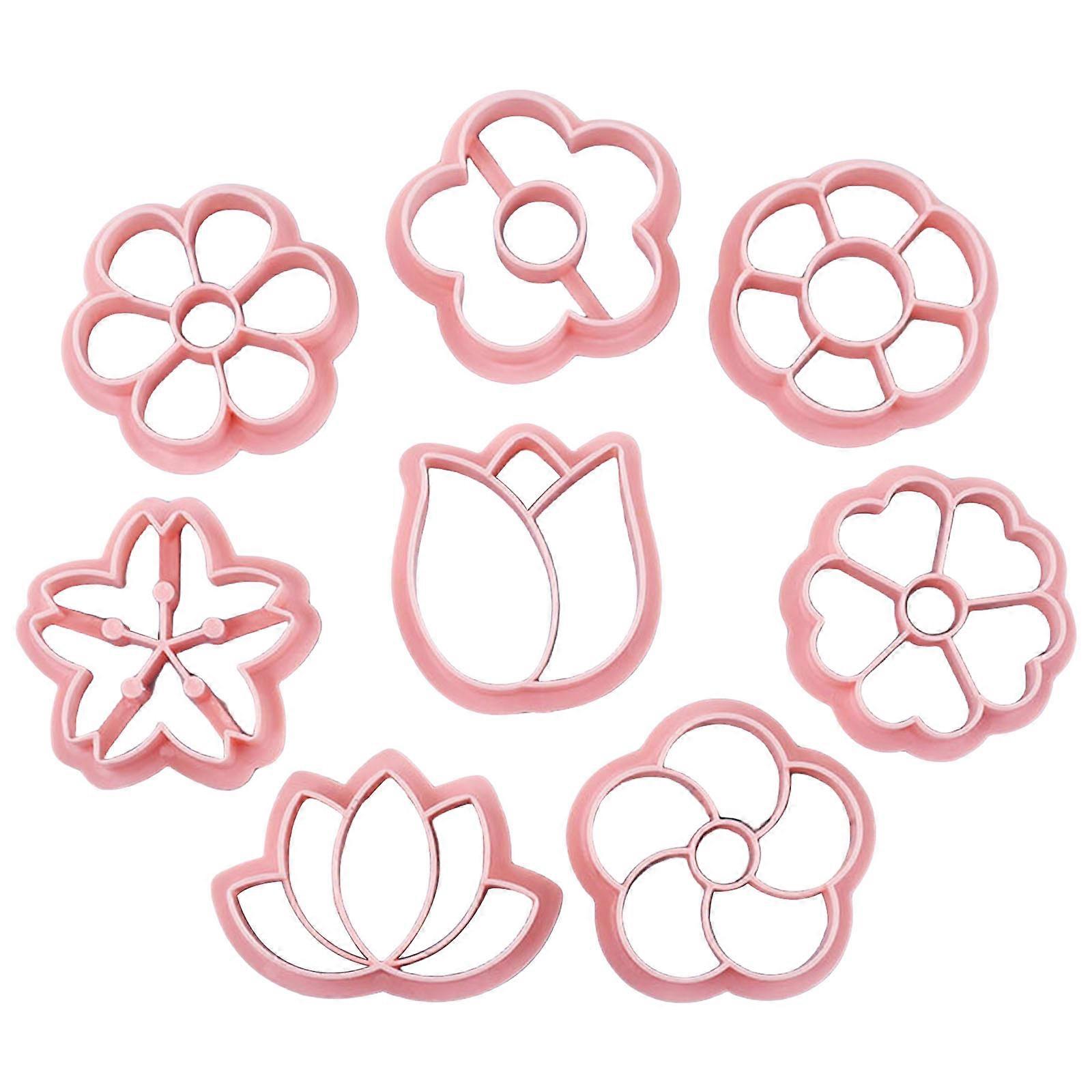 Pack Of 8 Flower Cookie Molds for Baking Enthusiasts Biscuit Fondant Embosser Stamp Rusts Resistant Dessert Bakewares