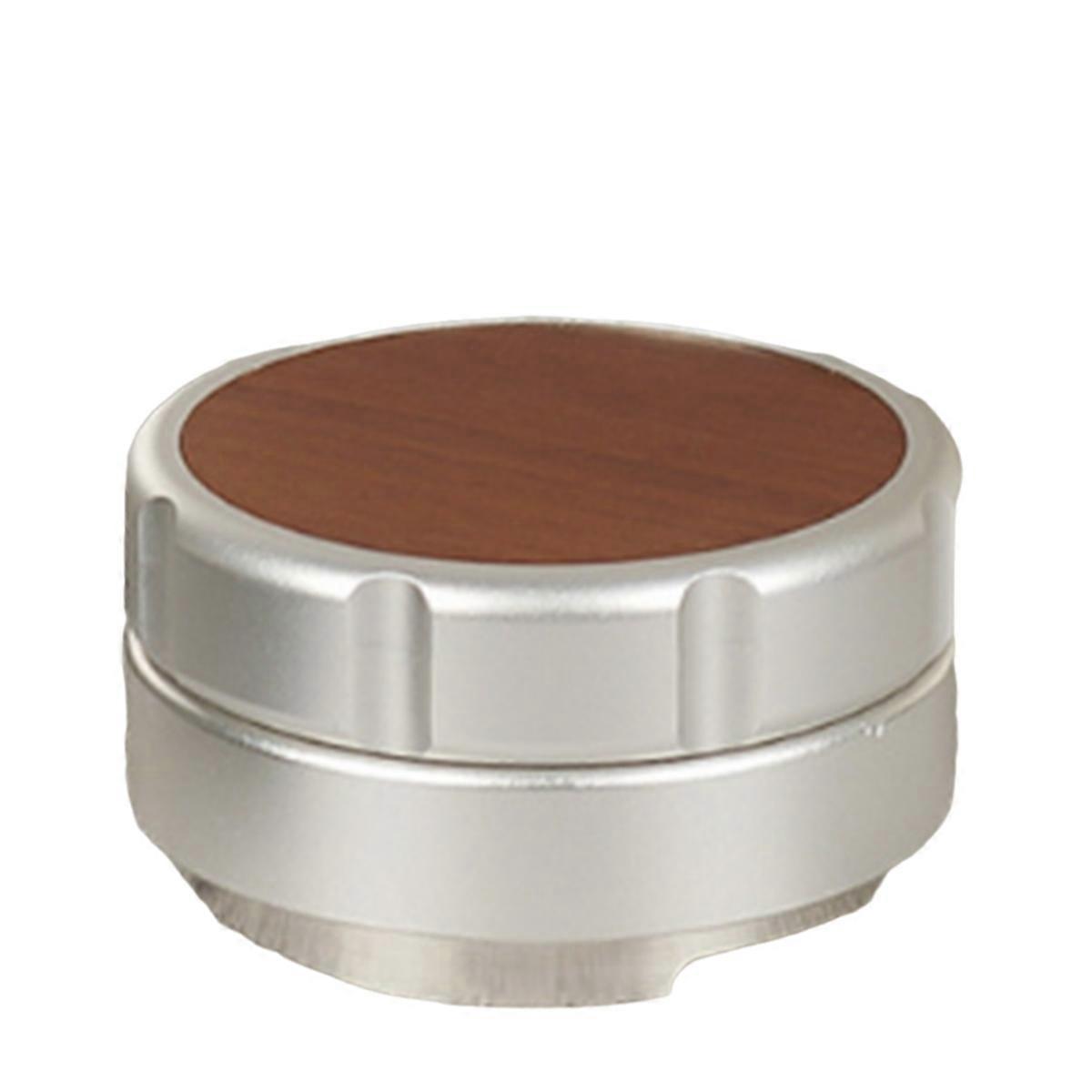 Espresso Powder Distributor Walnut Cover Coffee Leveler Silver,C