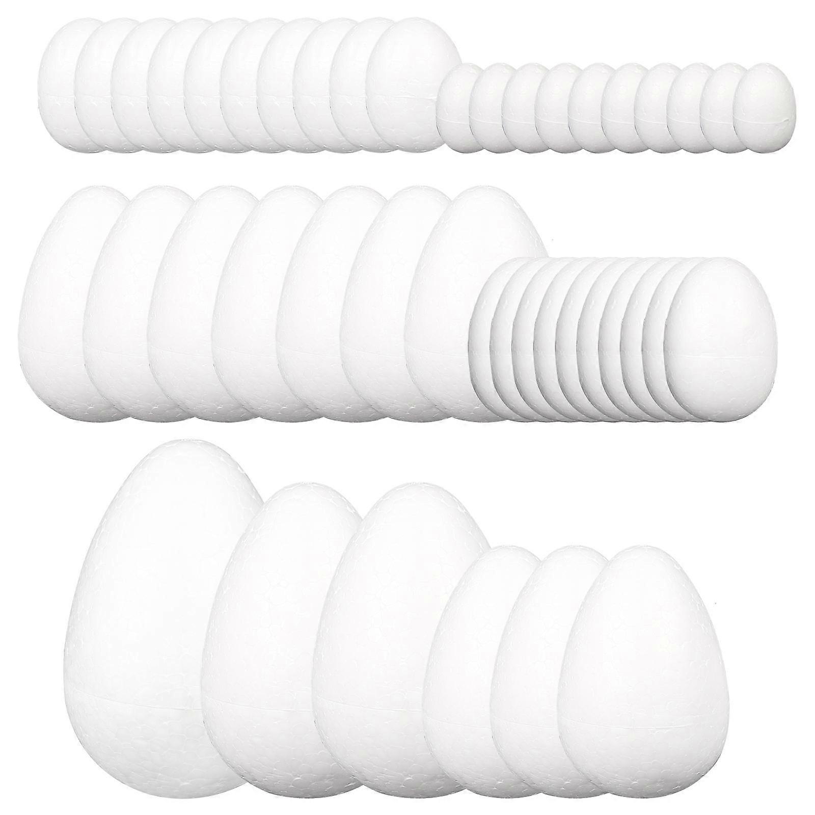 43pcs Easter DIY Unpainted Lightweight Craft Eggs for Painting, Holiday Decor & Art Projects – Multi Egg Models for Creative Party Supplies & Home
